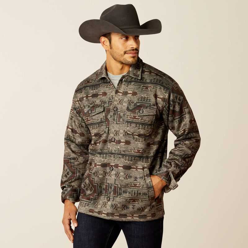 Ariat Caldwell Printed Shirt Jacket Brindle | 418UGYXRI