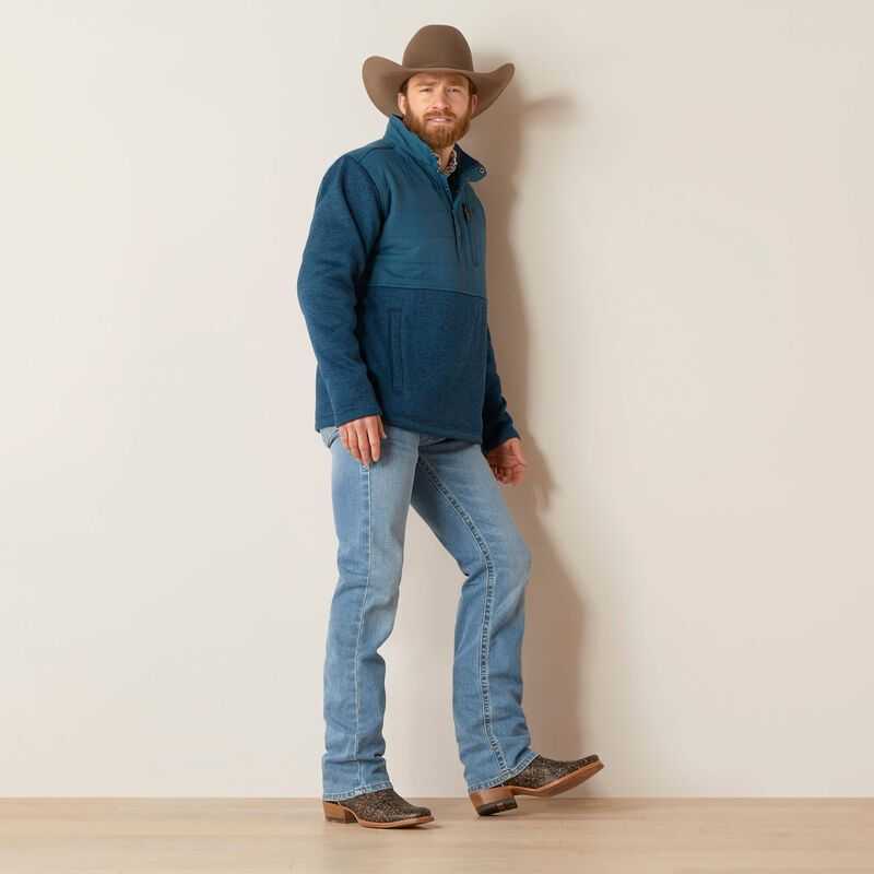 Ariat Caldwell Reinforced Snap Sweater Blue | 015LEJHMT