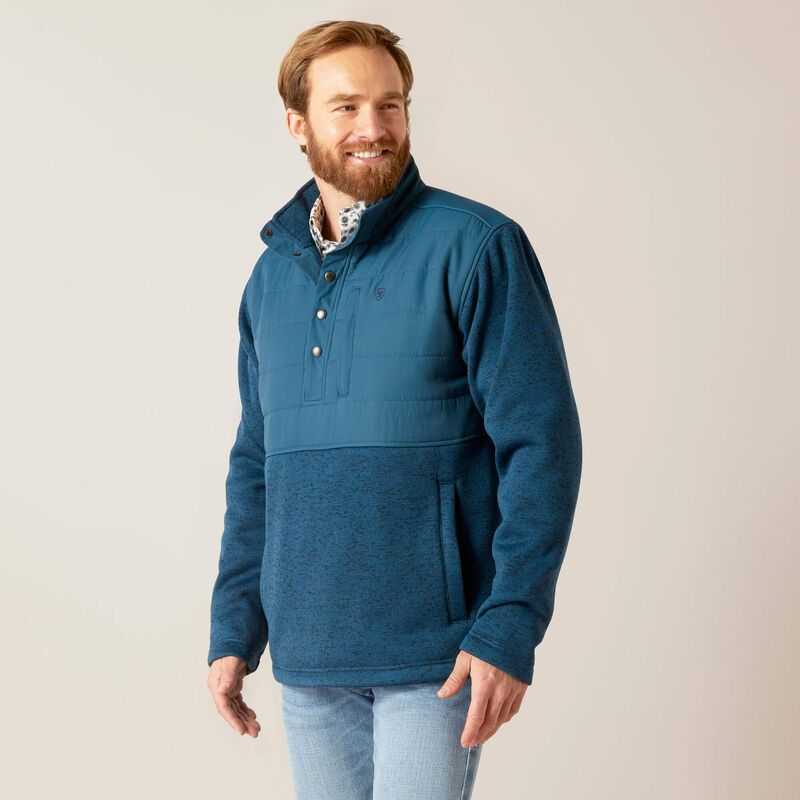 Ariat Caldwell Reinforced Snap Sweater Blue | 015LEJHMT