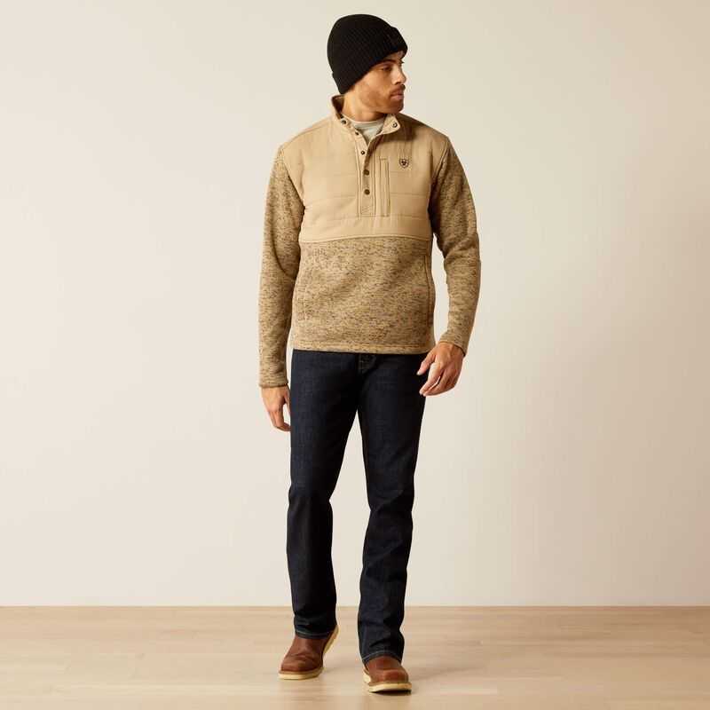 Ariat Caldwell Reinforced Snap Sweater Chinchilla | 120NRPQBK