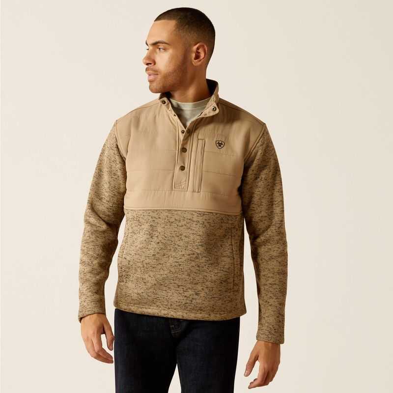 Ariat Caldwell Reinforced Snap Sweater Chinchilla | 120NRPQBK