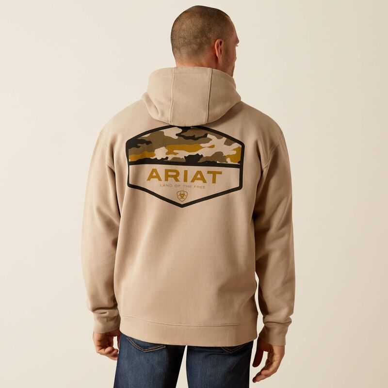 Ariat Camo Hex Hoodie Beige | 548HKMZUL