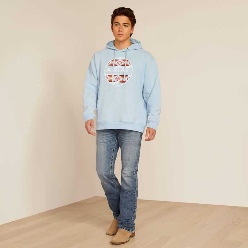 Ariat Canyon Southwest Circle Hoodie Soft Chambray | 827FGDPUE