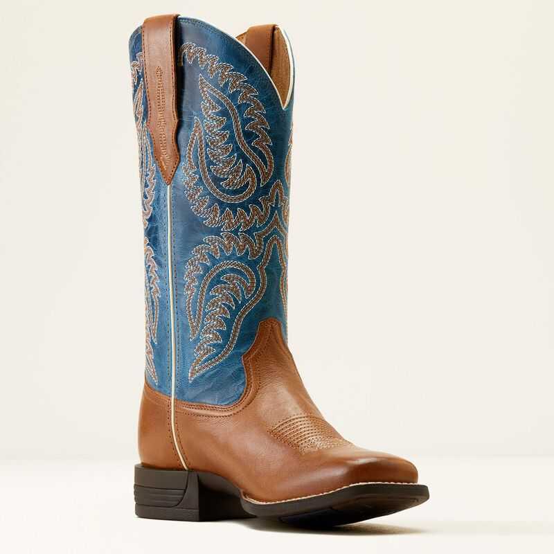 Ariat Cattle Caite Stretchfit Western Boot Blue | 931GHZRKB