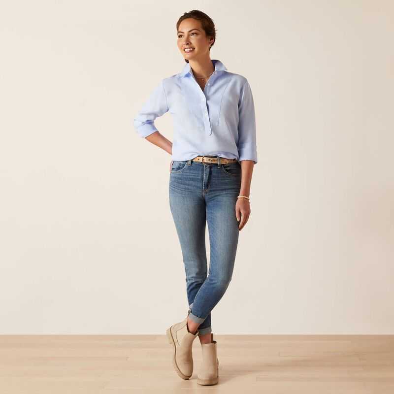 Ariat Cazadero Blouse Blue | 430UXAKGL