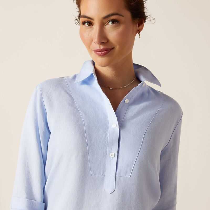 Ariat Cazadero Blouse Blue | 430UXAKGL