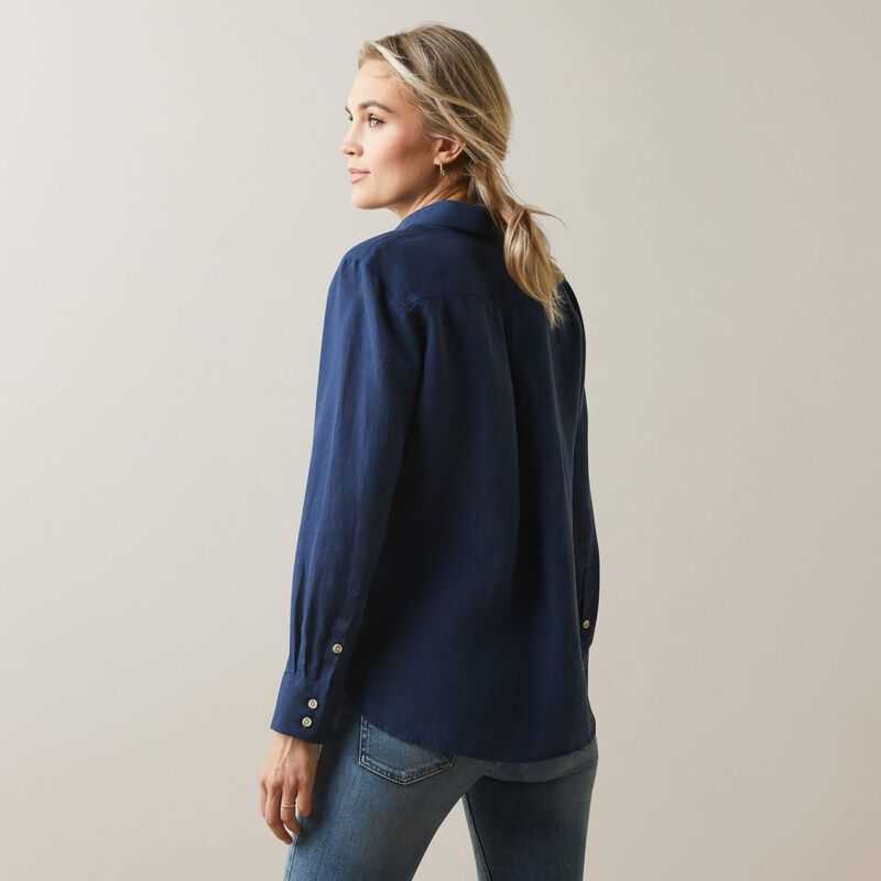 Ariat Cazadero Blouse Navy | 807LIUAEH