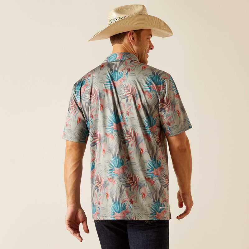 Ariat Charger 2.0 Printed Polo Light Grey | 957CITZWJ