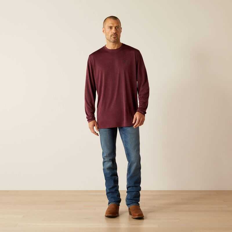 Ariat Charger Breakthru T-Shirt Malbec Heather | 124HKYFDL