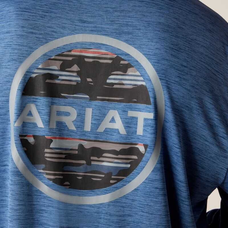 Ariat Charger Camo Circle T-Shirt Deep Space Heather | 037OBSLDZ