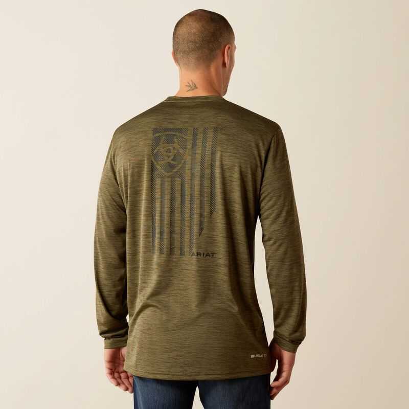 Ariat Charger Camo Slice T-Shirt Olive | 780YGZTAH