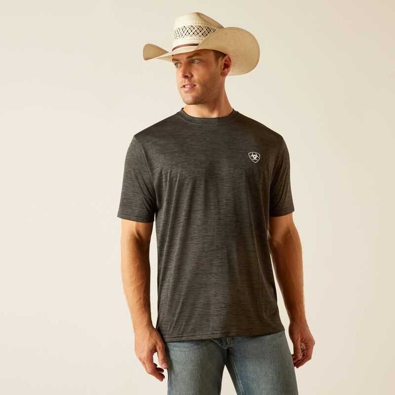 Ariat Charger Crestline T-Shirt Grey | 845EAIQPM