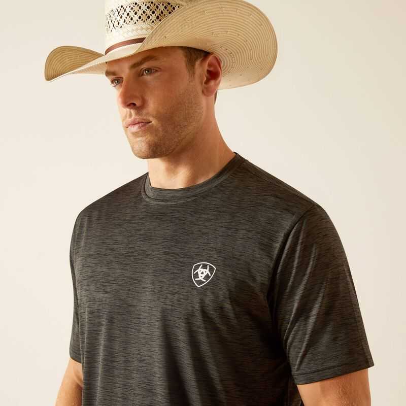 Ariat Charger Crestline T-Shirt Grey | 845EAIQPM