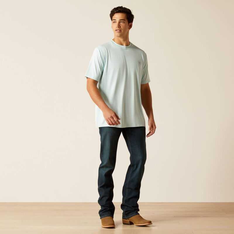 Ariat Charger Crestline T-Shirt Light Turquoise | 172UPKITZ