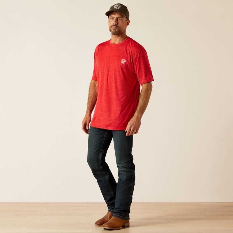 Ariat Charger Crestline T-Shirt Red | 954KLEZBC