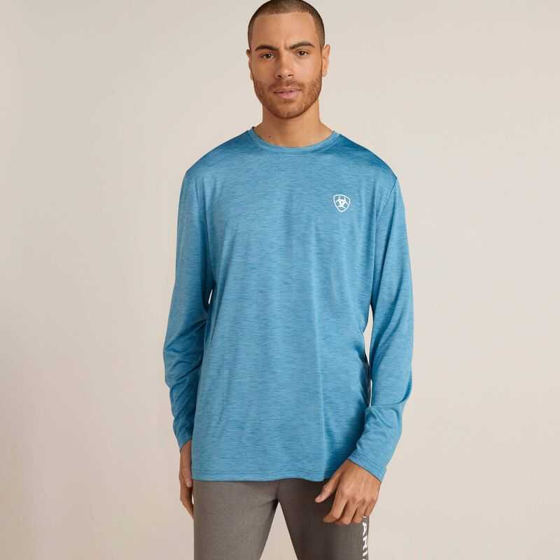 Ariat Charger Faded T-Shirt Seaport Heather | 291WGUOIS