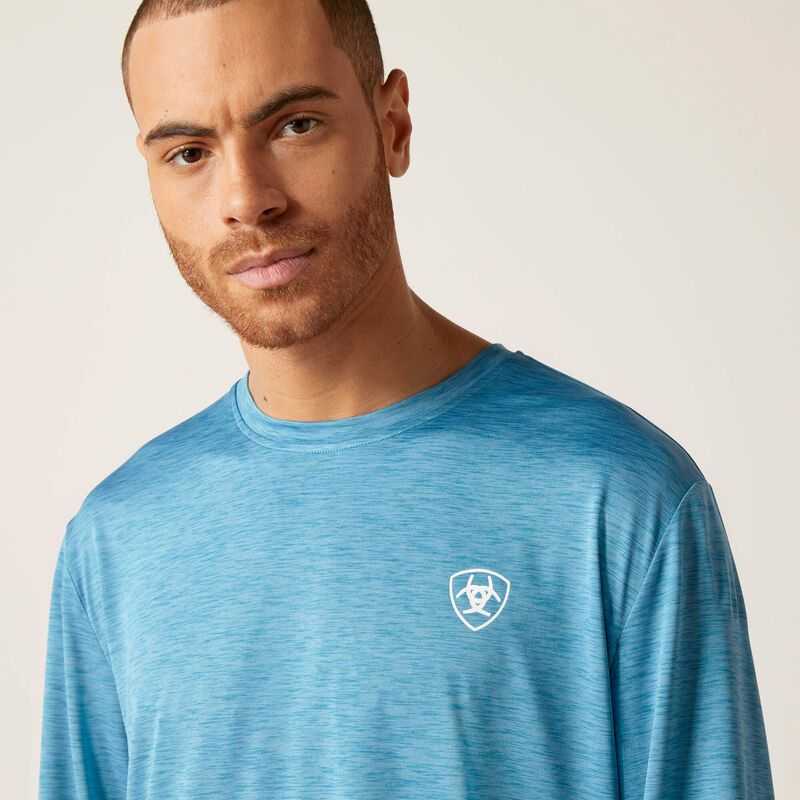 Ariat Charger Faded T-Shirt Seaport Heather | 291WGUOIS