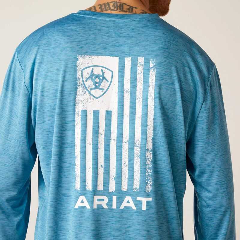 Ariat Charger Faded T-Shirt Seaport Heather | 291WGUOIS