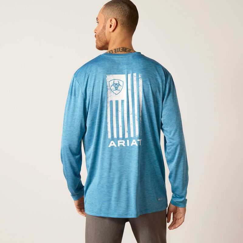 Ariat Charger Faded T-Shirt Seaport Heather | 291WGUOIS