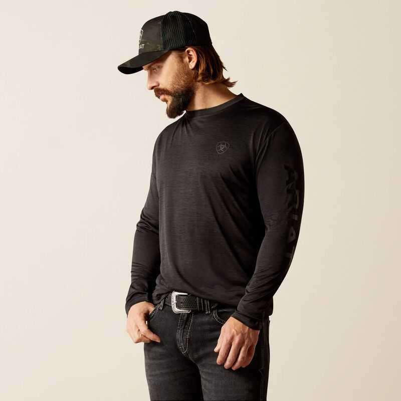 Ariat Charger Logo T-Shirt Black / Black | 628MNTRDK