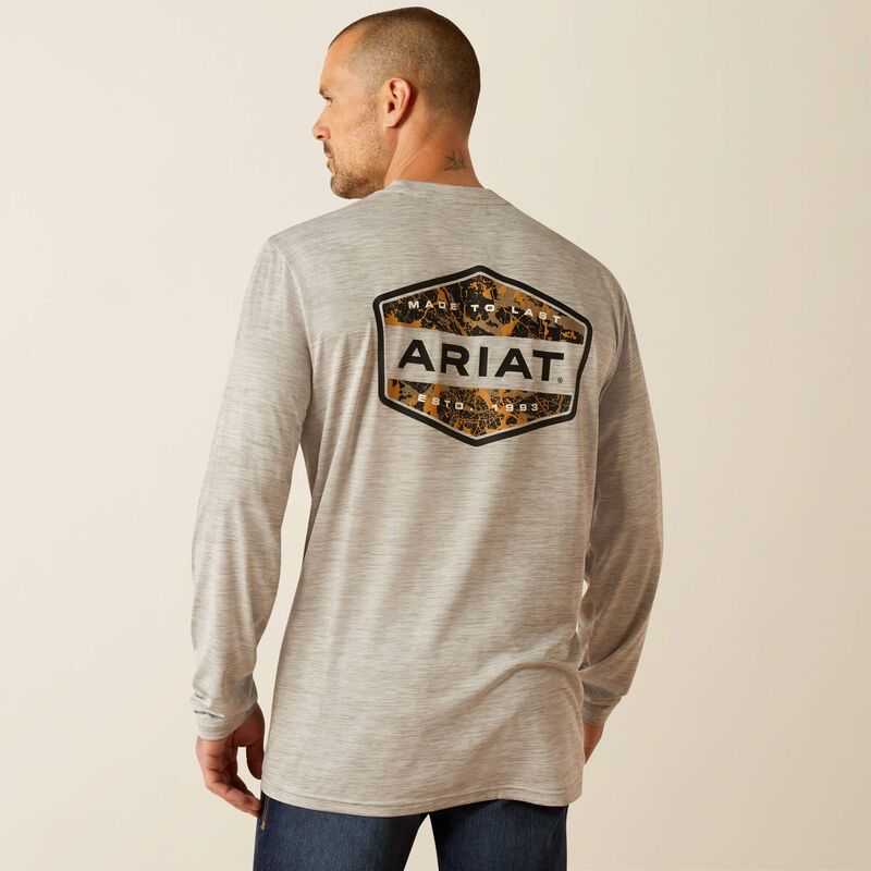 Ariat Charger Muddy Shield T-Shirt Light Grey | 368HBTFCI