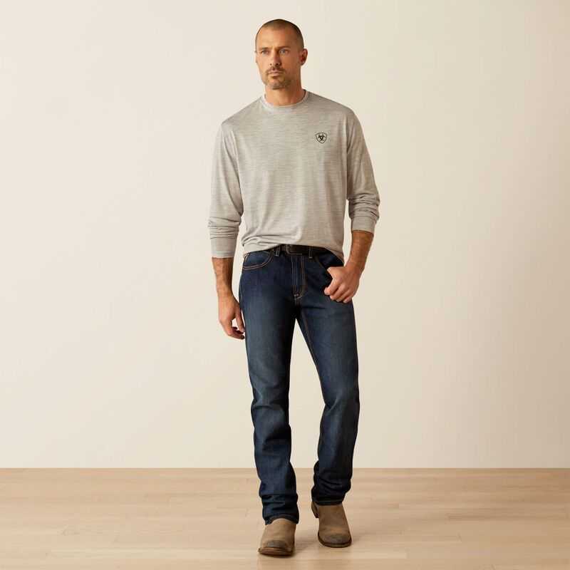 Ariat Charger Muddy Shield T-Shirt Light Grey | 368HBTFCI