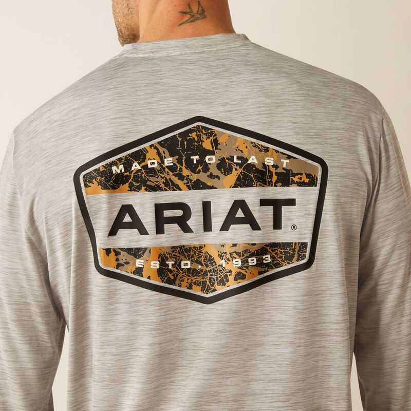 Ariat Charger Muddy Shield T-Shirt Light Grey | 368HBTFCI