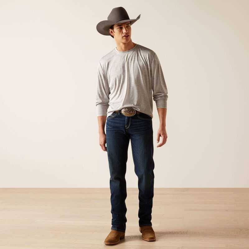 Ariat Charger Woodgrain Shield T-Shirt Grey | 479OXRNQY