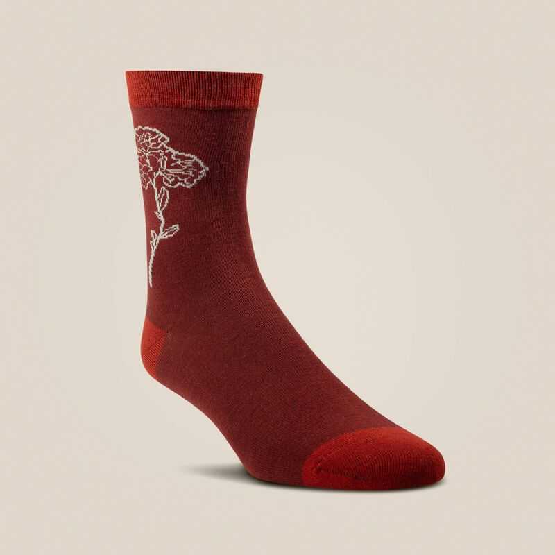 Ariat Charm Crew Socks Dark Red | 738THBFAG