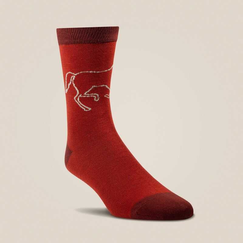 Ariat Charm Crew Socks Dark Red | 738THBFAG