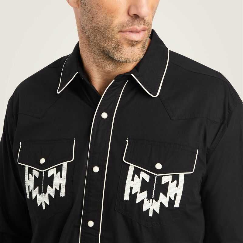 Ariat Chimayo Retro Snap Shirt Black | 678KVLUEB