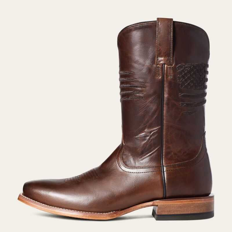 Ariat Circuit Patriot Square Toe Western Boot Brown | 592EQAXUI