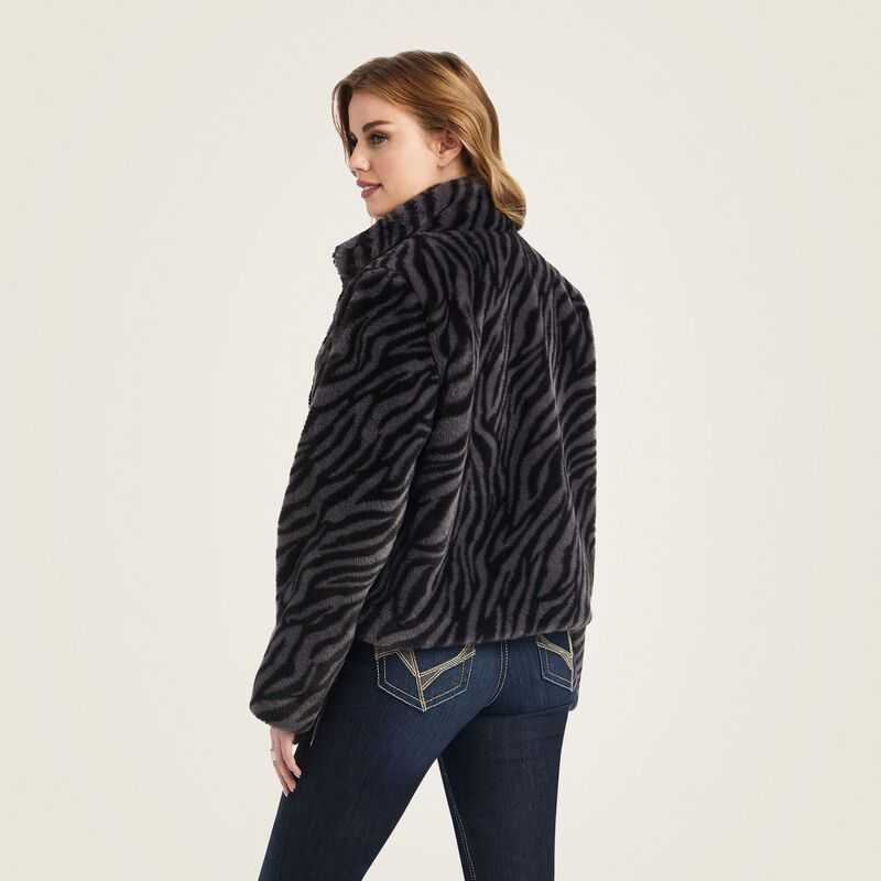 Ariat City Girl Faux Fur Jacket Black | 415BOESAF