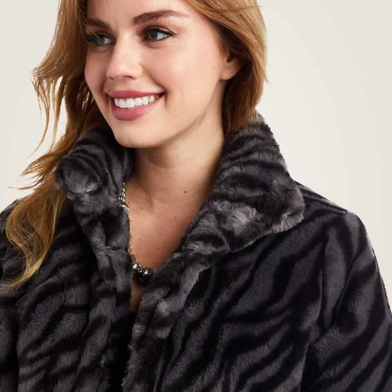 Ariat City Girl Faux Fur Jacket Black | 415BOESAF