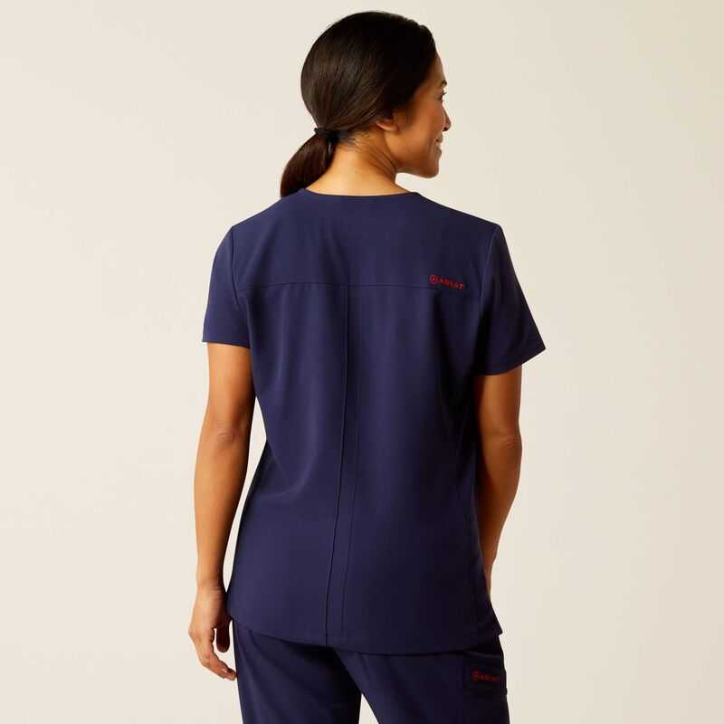 Ariat Clara 6 Pocket Scrub Top Navy | 451EAVDYF