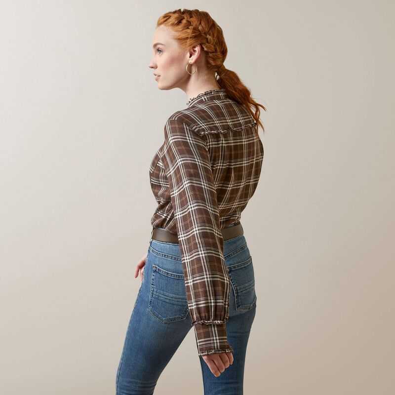 Ariat Clarion Blouse Mole Plaid | 528XBNEWR