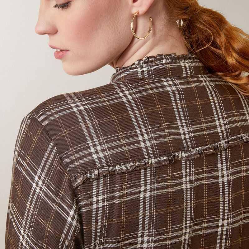 Ariat Clarion Blouse Mole Plaid | 528XBNEWR