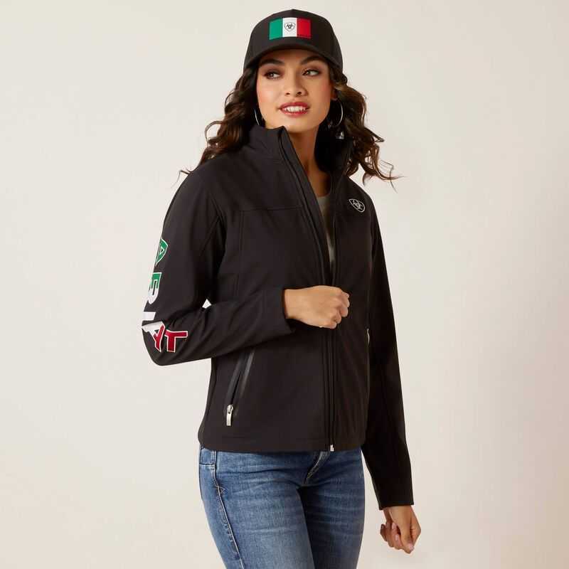 Ariat Classic Team Softshell MEXICO Jacket Black | 640XQCPOG