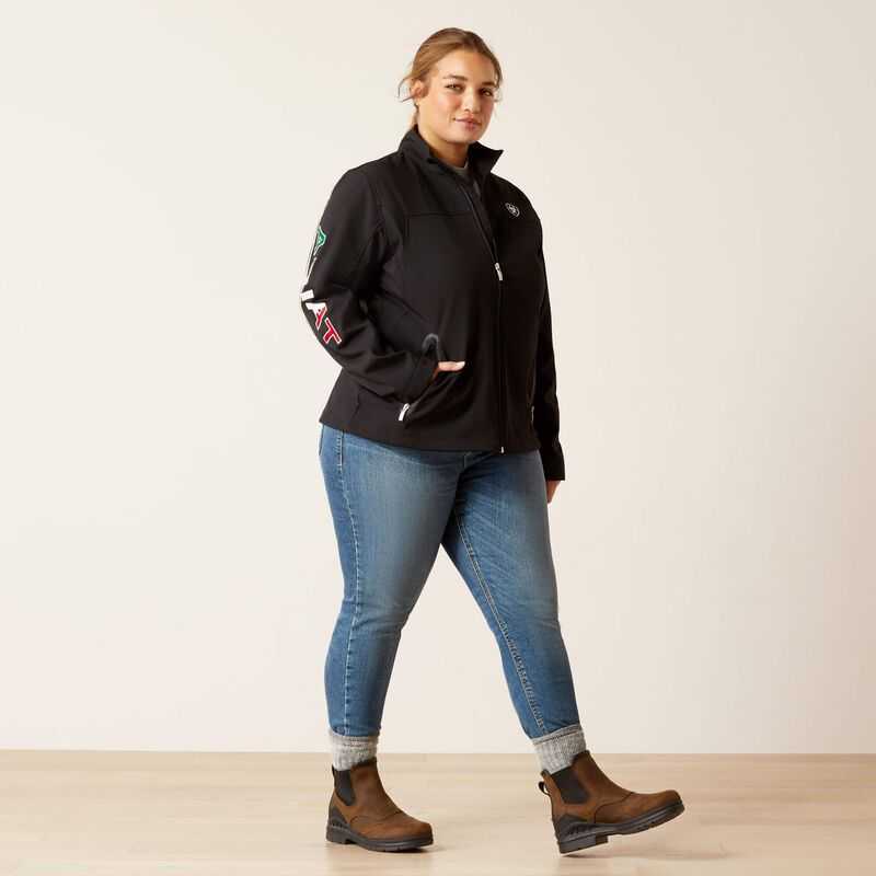 Ariat Classic Team Softshell MEXICO Jacket Black | 640XQCPOG