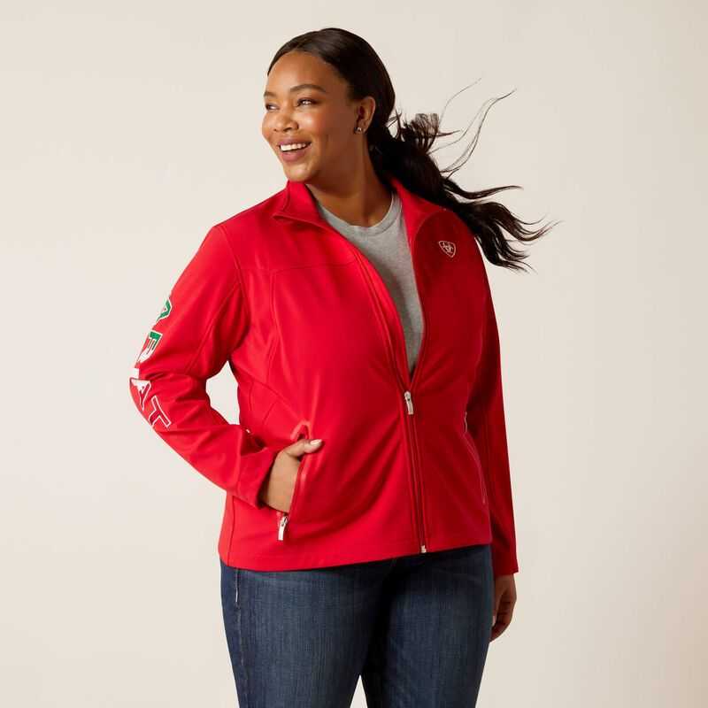 Ariat Classic Team Softshell MEXICO Jacket Red | 394VQFIWD