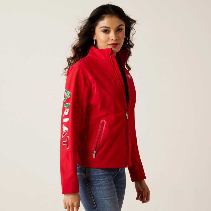 Ariat Classic Team Softshell MEXICO Jacket Red | 394VQFIWD