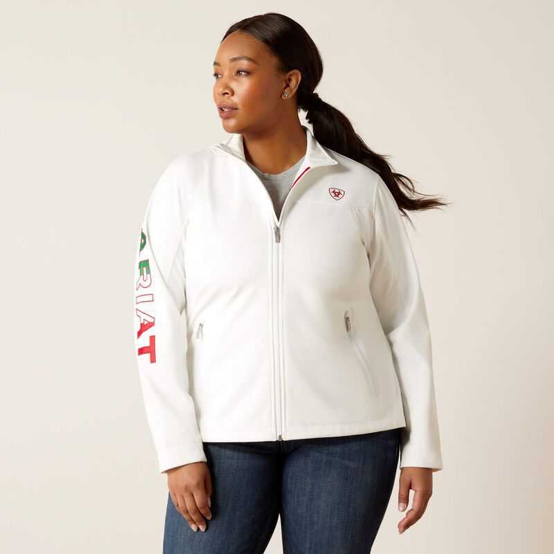 Ariat Classic Team Softshell MEXICO Jacket White | 389UISZJT