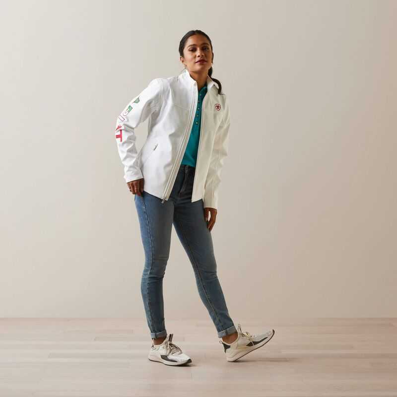 Ariat Classic Team Softshell MEXICO Jacket White | 389UISZJT