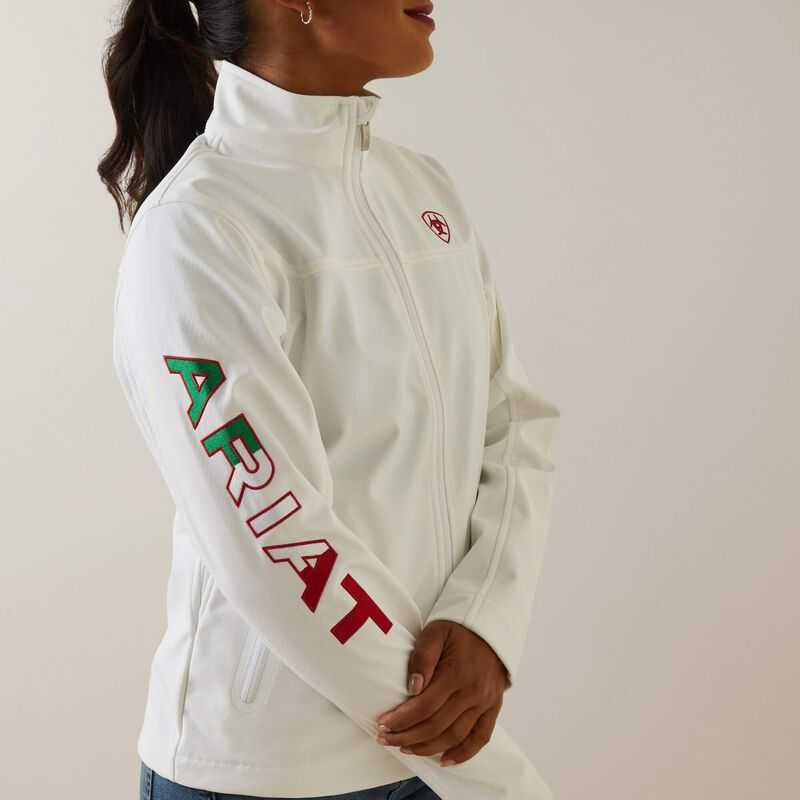 Ariat Classic Team Softshell MEXICO Jacket White | 389UISZJT