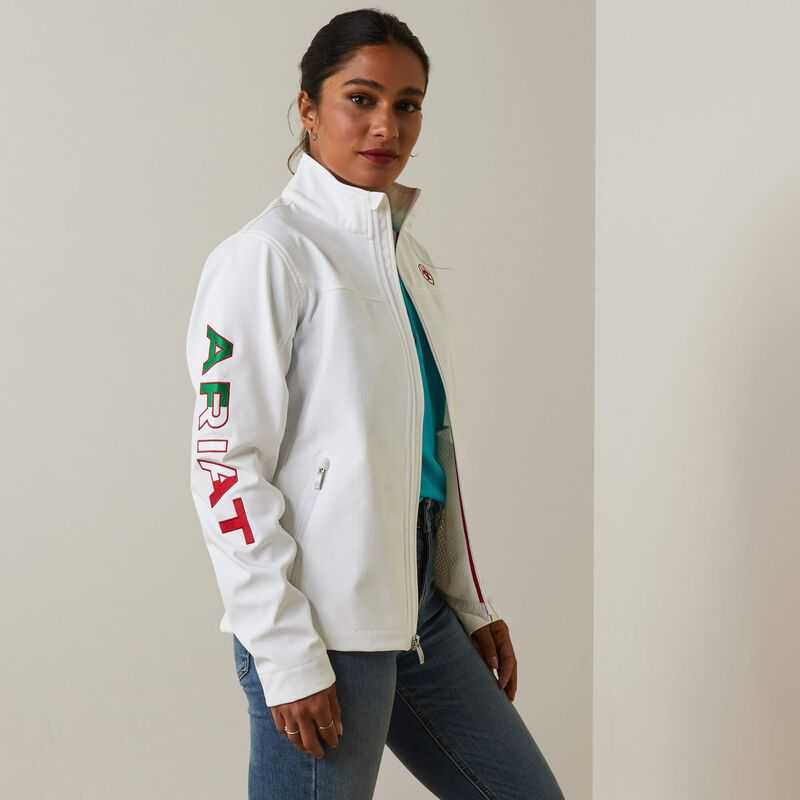 Ariat Classic Team Softshell MEXICO Jacket White | 389UISZJT