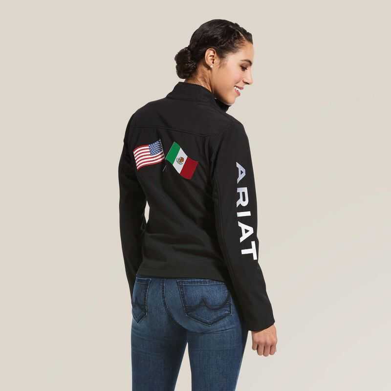 Ariat Classic Team USA/MEX Softshell Jacket Black | 473GXCYIE