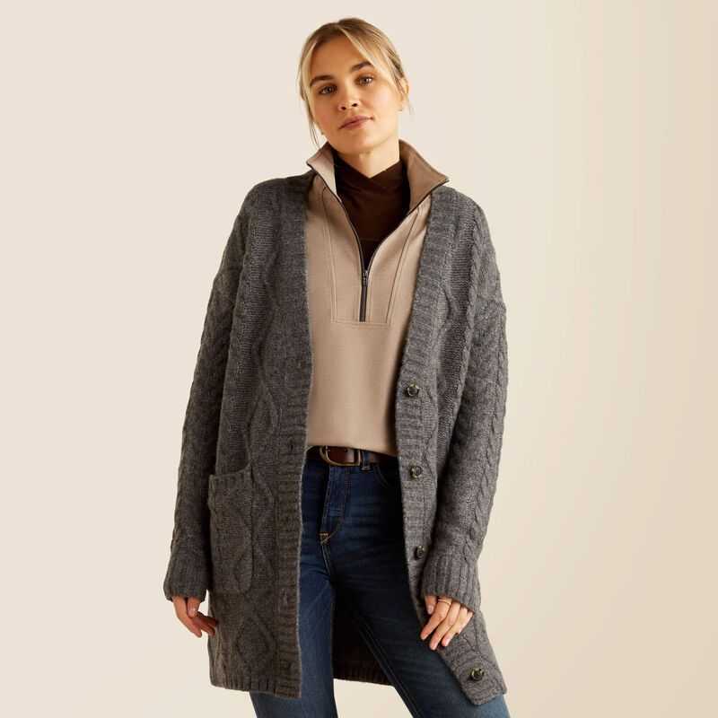 Ariat Colma Cardigan Grey | 483ZCHMNS