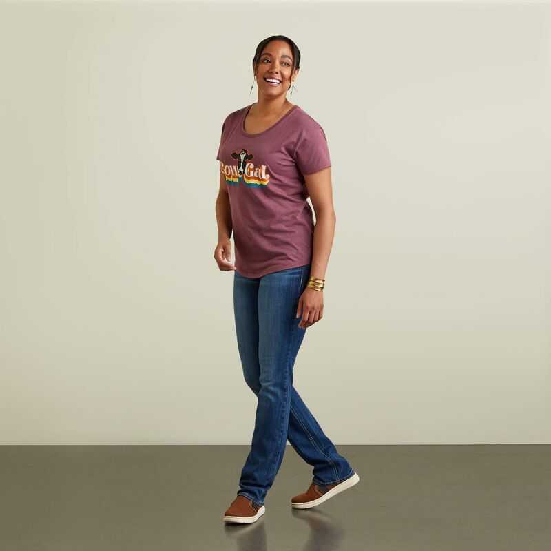 Ariat Cow Gal T-Shirt Burgundy | 396HLVQPF