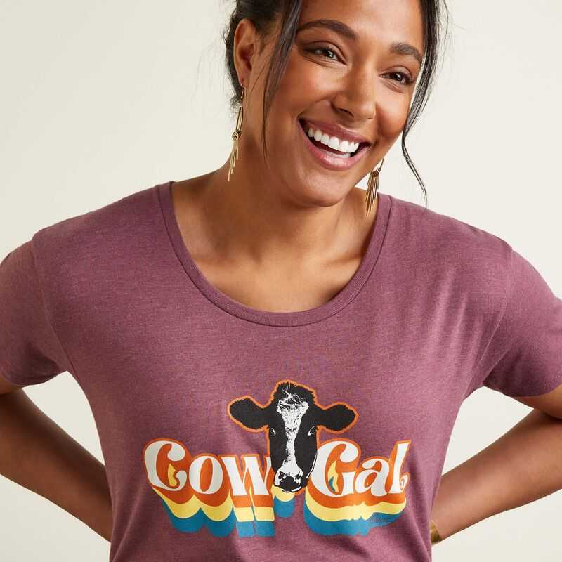 Ariat Cow Gal T-Shirt Burgundy | 396HLVQPF