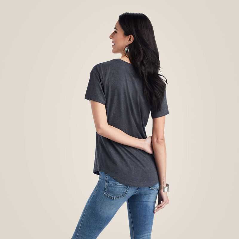 Ariat Cow Gal Tee Grey | 593CQJEZM